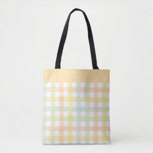 Orange Grönt Gult Blue Pastel Modern Gingham Tygkasse