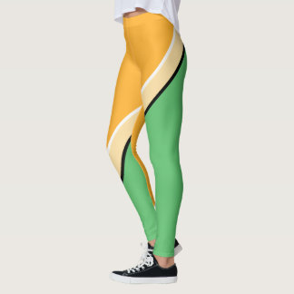 Orange, Grönt, Gult diagonal Leggings