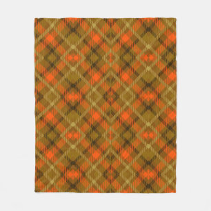 Orange Grönt Modern Tartan Plaid Mönster check Fleecefilt