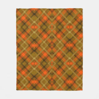 Orange Grönt Modern Tartan Play Mönster Check Fleecefilt