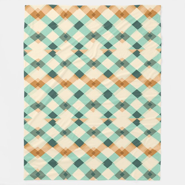 Orange, grönt och blått Rand Fleecefilt (Framsidan)