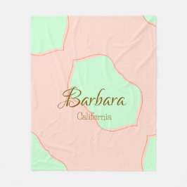 Orange grönt pastel boho add namn ställe rustic el fleecefilt