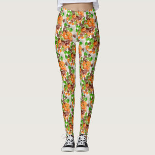 Orange grönt rödgum kandisocker sprinklat socker m leggings
