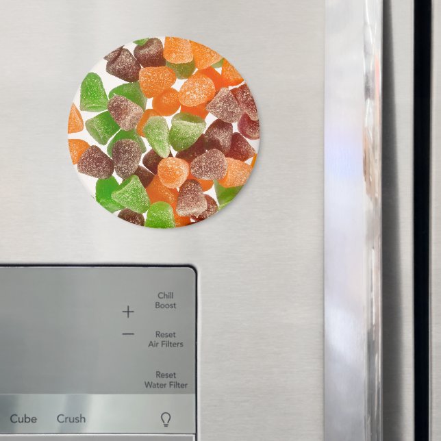 Orange grönt rödgummikandy sprinklad med socker magnet (In Situ (Fridge))