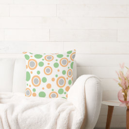 Orange Grönt Silver Polka dots Kudde