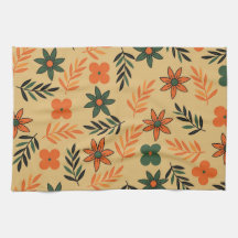 Orange Grönt Tropical Blommigt Botanical Summer