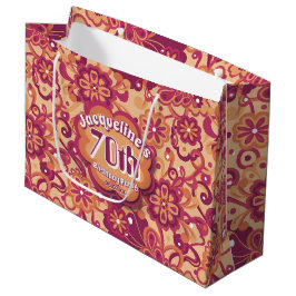 Orange Groovy Psychedelic 60:s 70-talets Blommigt 