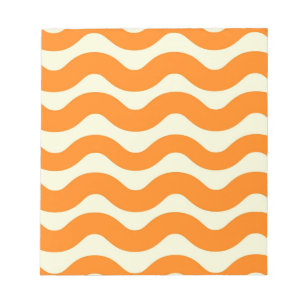 Orange Groovy Vågigt Rand Abstrakt Modern Vår Anteckningsblock