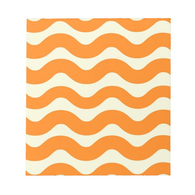 Orange Groovy Vågigt Rand Abstrakt Modern Vår Anteckningsblock (Framsida)
