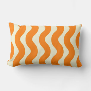 Orange Groovy Vågigt Rand Abstrakt Modern Vår Lumbarkudde