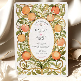 Orange Grove & Blommar Bröllop Inbjudningar