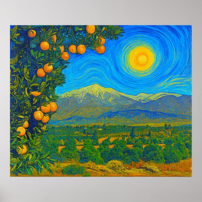 Orange Groves Snö-sockeln Baldy Tidigt 1900-talet Poster (Framsidan)