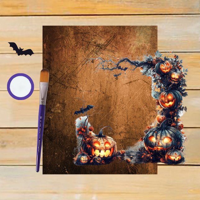 Orange Grunge Halloween Scrapbook Papper (Skapare uppladdad)