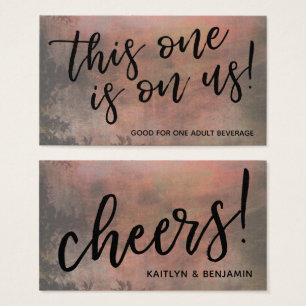 Orange Grunge Typografi Lediga Drinkbiljetter Visitkort