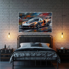 Orange GTR Superbil Racerbilar Canvastryck