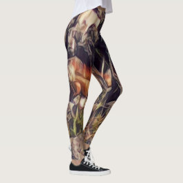 Orange Guana Art Leggings