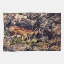 Orange Guana Konst Kökshandduk