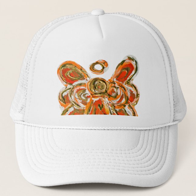 Orange Guardian Angel Anpassningsbar Art Cap eller Keps (Framsida)