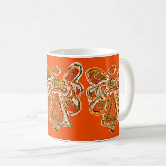 Orange Guardian Angel Anpassningsbar Coffee Mugg K (Framsida höger)