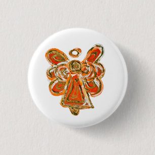 Orange Guardian Angel Anpassningsbar Helgdag Butto Knapp