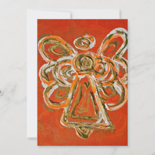 Orange Guardian Angel Anpassningsbar Inbjudan elle