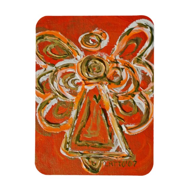 Orange Guardian Angel Anpassningsbar Magnet Art Pa (Vertikal)