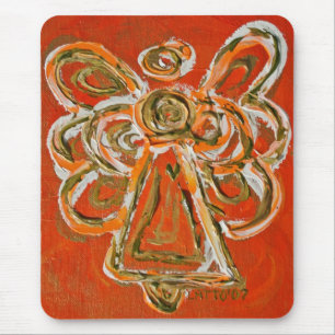 Orange Guardian Angel Mousepad Musmatta