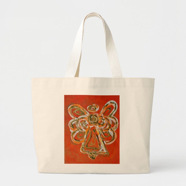 Orange Guardian Angel Tote bags Jumbo Tygkasse (Framsidan)