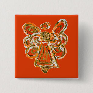 Orange Guardian Helgdag Angel Anpassningsbar Pin B Knapp