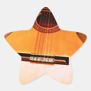 Orange Guitar Stjärnformat Klistermärke