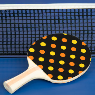 Orange Gul Design Med Svarta Prickar Pingisracket