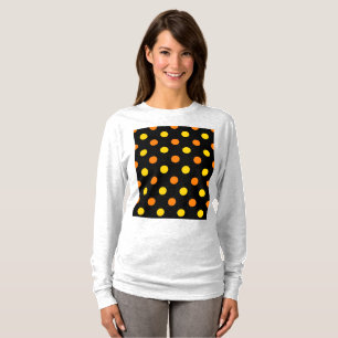 Orange Gul Design Med Svarta Prickar T Shirt