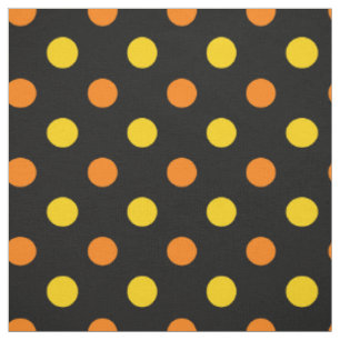 Orange Gul Design Med Svarta Prickar Tyg