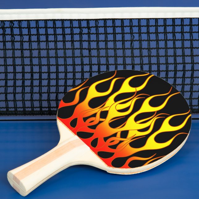 Orange Gul Flam Grafisk Pingisracket (Insitu)