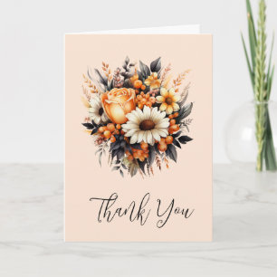 Orange Gul Guld Bouquet Tack Kort