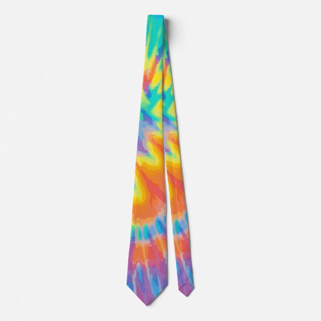 Orange Gul Purpur Tie Dye | Livlig Retro Slips (Framsida)