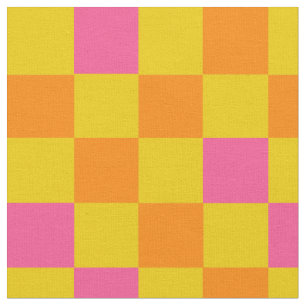 Orange Gul Rosa Rutig Mönsterdesign  Tyg
