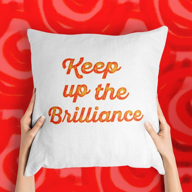 Orange Gul Typsnittsdesign med Motiverande Budskap Kudde (Skapare uppladdad)