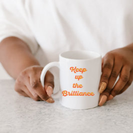 Orange Gul Typsnittsdesign med Motiverande Meddela Mugg