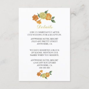 orange gula blommor gröna blad detaljer tilläggskort