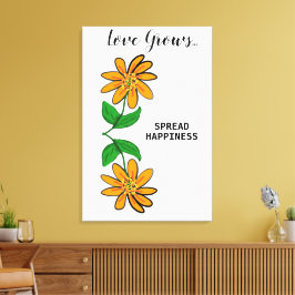 Orange Gula blommor Kärlek växer 24 x 36 tum Canvastryck