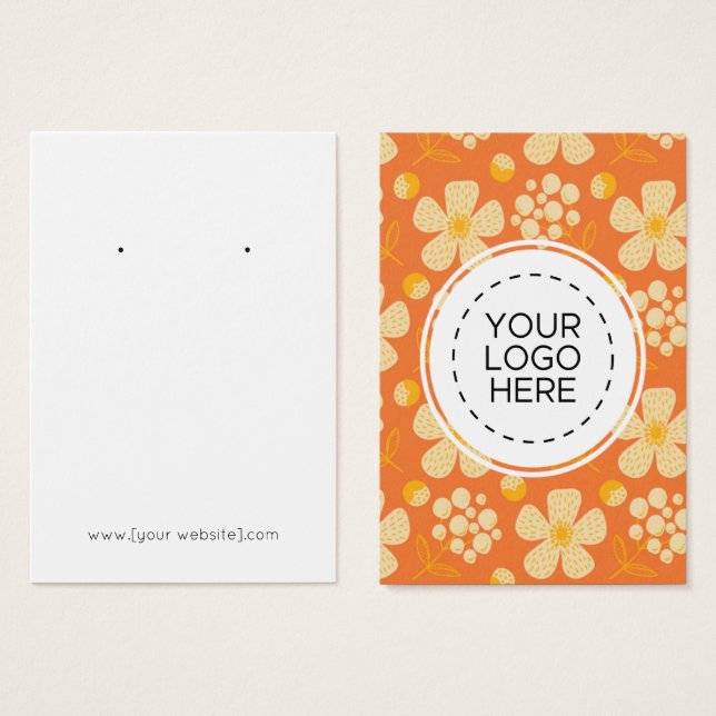 Orange Gula blommor Visning Earring Card Visitkort (Framsida & baksida)
