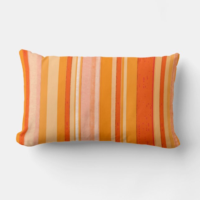 orange, gula färgremsor lumbarkudde (Framsida)