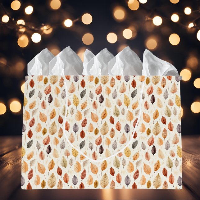 Orange Guld Bruna Höstlöv Vattenfärg Mönster (Skapare uppladdad)