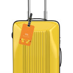 Orange guld buggmonogram initialer elegant bagagebricka<br><div class="desc">En orangens bakgrund. Dekorerad med en faux guld-tittar båge. Anpassa och lägg till ditt monogram brev och fullt namn på framsidan. Din kontaktinformation på baksidan.</div>