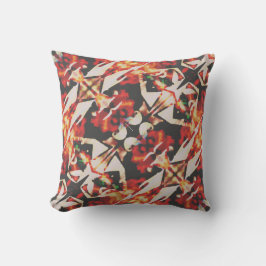 Orange Guld Charcol Beige Diagonal Batik-liknande Kudde