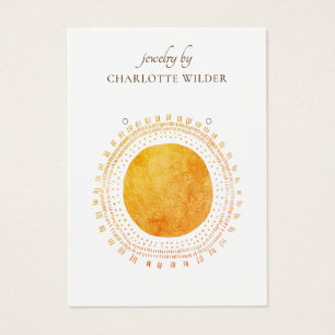 Orange Guld Circle Earring Visning Card för abstra Visitkort