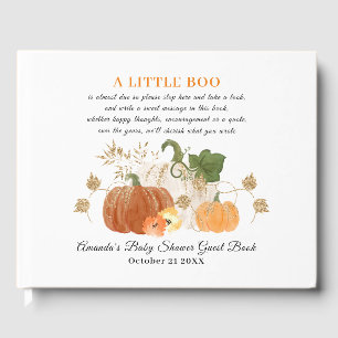 Orange Guld Halloween Fall Baby Shower Guestbook N Gästböcker