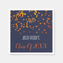 Orange Guld-konfetti på den svarta Studentfesten