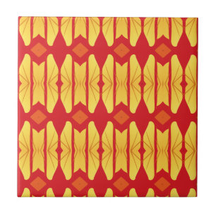 Orange guld låga geometrisk design kakelplatta